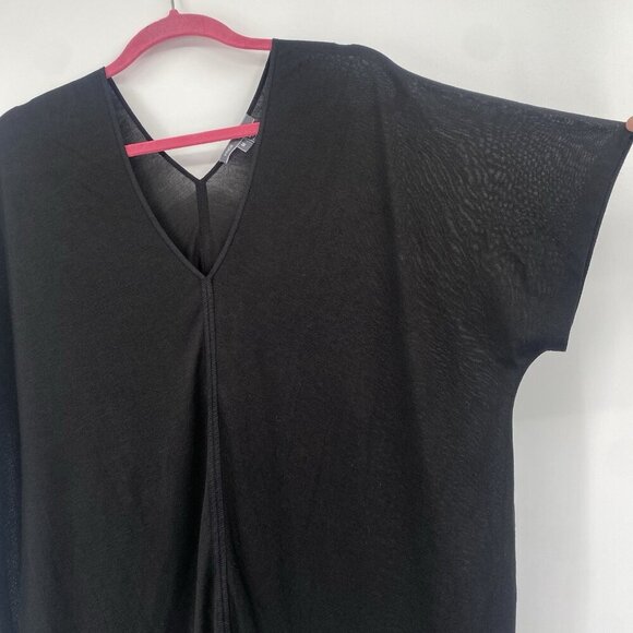 Vince Women’s Size M Black Dolman Sleeve V-Neck Blouse Rayon Knit Lightweight - Picture 4 of 7